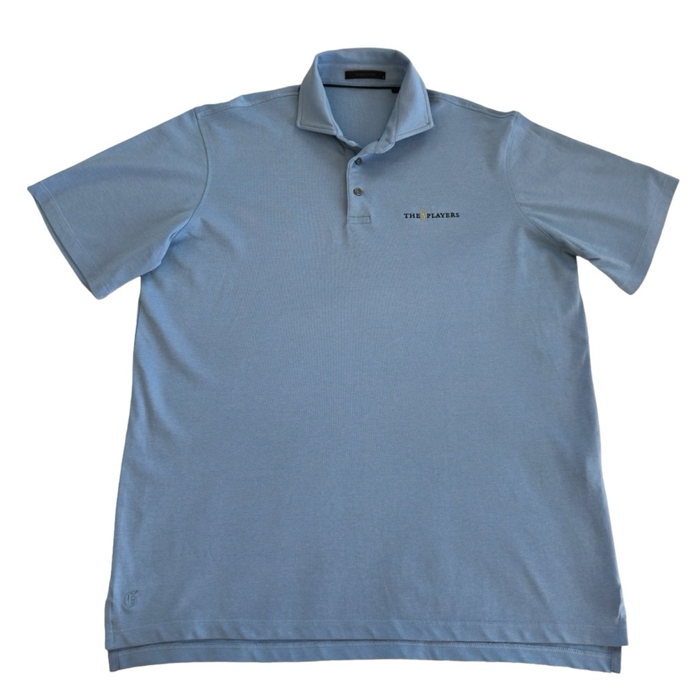 Greyson Men's Golf Polo Shirt The Players Logo Light Blue Size L